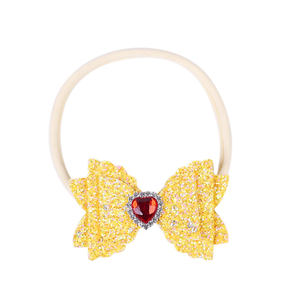 卸売 カスタム 子供用 ナイロン リボン ヘッドバンド バレンタインデー スパンコール ラブ ラインストーン ホワイト エラスティック ヘッドバンド - Product Image 6