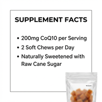 Greenpie GMP Vente en gros d'usine Coenzyme Q10 Supplément à mâcher doux Vitamines Acides aminés Coenzyme Q10 Gommes