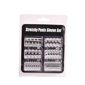 6pc/set Alat Bantu Tunda Ejakulasi Pria Mainan Seks Produk Toko Dewasa Alat Masturbasi Pria Cincin Penis Sarung Penis Set - Product Image 5