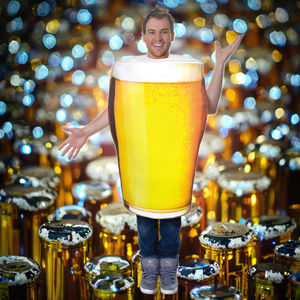 Costume adulte en <span class=keywords><strong>verre</strong></span> <span class=keywords><strong>de</strong></span> bière pour performance sur scène Polyester/rayonne vêtements drôles imprimés numériquement pour les fêtes d'halloween au bar Beerfest - Product Image 3