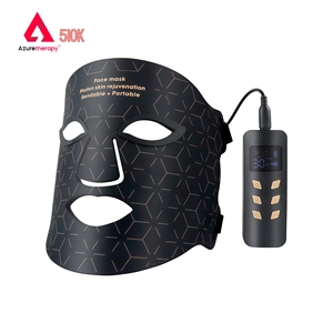 كمامة الوجه بالضوء الأحمر LED محمولة وناعمة ومريحة من AZURE 510K للعناية بالبشرة، 4 ألوان 460 590 630 850 نانومتر - Product Image 1