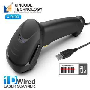 Xincode Pemindai Kode Batang Pemindai Kode Batang Berkabel 1D Pemindai Laser Genggam Harga Pembaca Kode Batang X-9100