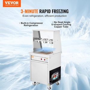 Machine à glace roulée commerciale Vevor 13,8x13,8 en acier inoxydable, une seule plaque, pour restaurant, food truck, hôtel - Product Image 2