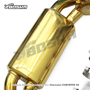 Échappement arrière Boska personnalisé en acier inoxydable plaqué or à flux libre pour Chevrolet CORVETTE C8 2019-2025 – Embouts de silencieux - Product Image 4