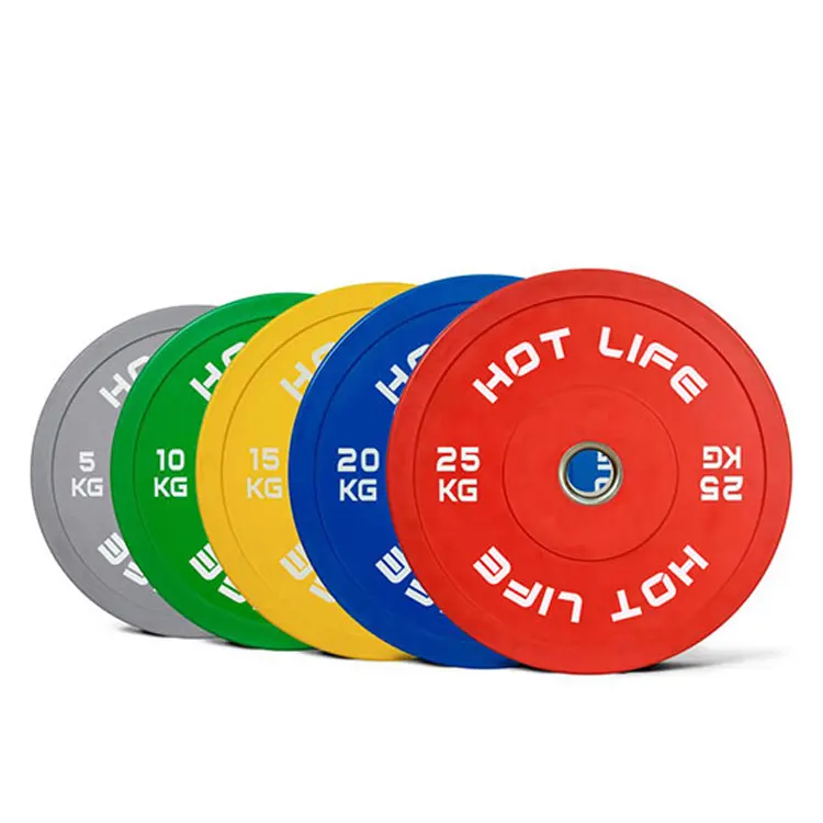 Wholesale Custom Competition Rubber Bumper Plates Set Weightlifting Calibrated Color Barbell Weight Plate