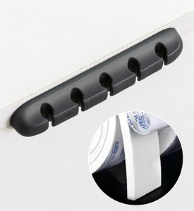 Organisateur de câbles de bureau auto-adhésif en silicone pour écouteurs, téléphones et câbles USB - Product Image 5