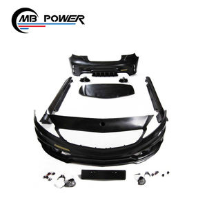 Kit de carrocería de clase A para W176 A180 A200 A250 A260 A45 estilo A FRP 2013-2016 faldones laterales del parachoques delantero puntas de escape - Product Image 4