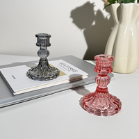 Bougeoirs en verre en vente flash, porte-bougie multicolores, support de bougie pour centre de table, décoration de la maison, mariage