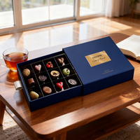 Boîtes d'emballage de luxe en carton aseptique de qualité alimentaire, faites à la main, écologiques, pour chocolats et snacks, avec plateau