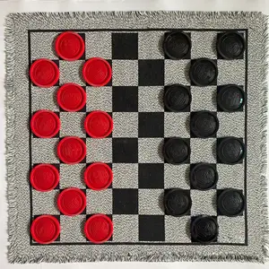 3 in 1High qualität Woven Fabric nach Super Tic Tac Toe und Checkers Board Game für Kids und Adults