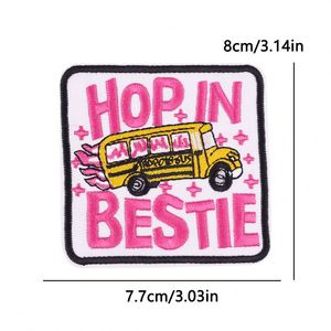 Nuevo parche termoadhesivo bordado cuadrado rosa con motivos de Niña, Mamá, Cereza, Fe y Lectura de Libros para decoración de ropa y sombreros - Product Image 5