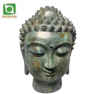 Estatua de cabeza de Buda de bronce de tamaño pequeño, producto religioso de bronce de alta calidad