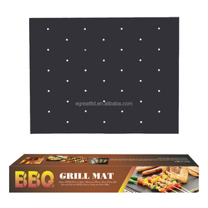 Feuilles de cuisson réutilisables en PTFE et fibre de verre pour barbecue et accessoires, faciles à nettoyer, tapis de cuisson perforés pour gaz et charbon de bois - Product Image 1