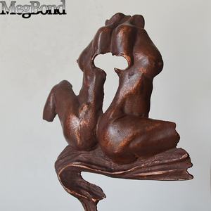 Ghisa moderna uomo e donna astratta statua astratta doppia donna Mini tavola decorazione - Product Image 3