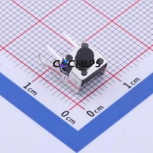 GT-TC100A-H055-L1 Tactile Switch Through hole Component THT Switch Single Pole Single Throw Round Button 1.6N Right Angle Insert - Product Image 1