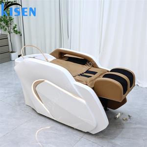 Sillón de peluquería KISEN con reposapiés ajustable, tapizado en cuero PU, diseño contemporáneo, fácil de limpiar, para tratamientos capilares - Product Image 1