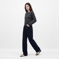 Cardigan pour femme en pure laine douce, col rond, simple boutonnage, manches longues, coupe ajustée, idéal pour le bureau