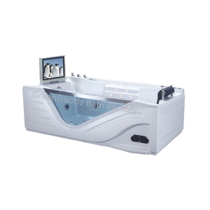 Bañera de 75 pulgadas de longitud para dos personas, Spa doble de hidromasaje con chorro de agua caliente, con TV, CE, Suecia - Product Image 1