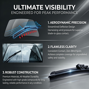 Vente en gros d'essuie-glaces à pulvérisation d'eau, essuie-glaces avant sans armature, durables et de qualité supérieure pour Lincoln, <span class=keywords><strong>Renault</strong></span>, Volvo, Tesla - Product Image 5