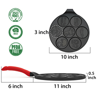 US Deliver 7 trous Pot Diamètre inférieur Mignon Animal Antiadhésif Gaufre Poêle Mini Oeuf Pancakes Pan Cuisson Pancake Pan Set