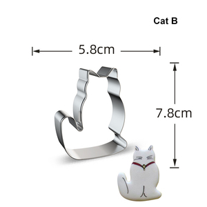 Diferentes formas de <span class=keywords><strong>gato</strong></span>, cortador de galletas de acero inoxidable, Fondant, moldes de prensa para hornear galletas - Product Image 3
