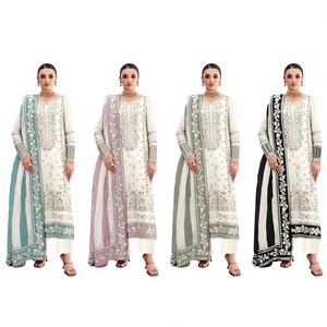 Salwar Kameez Tradicional de Seda para Mujer, Largo hasta el Tobillo, Protección Solar, Materiales Reciclados, Secado Rápido, para Bodas/Fiestas - Product Image 1