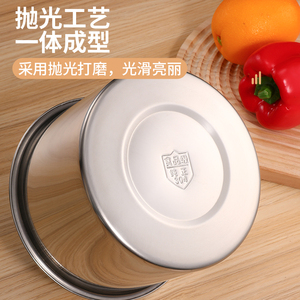 Seau à assaisonnement multifonctionnel en acier inoxydable 304 de qualité alimentaire, pot à ragoût rond avec couvercle pour usage domestique - Product Image 2