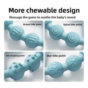 Anneau de <span class=keywords><strong>dentition</strong></span> en silicone pour bébé, <span class=keywords><strong>jouet</strong></span> à mâcher apaisant pour les gencives et les molaires, exportation transfrontalière, offre spéciale - Product Image 4