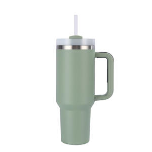 Mug de voyage isotherme 40oz sans BPA, en acier inoxydable à double paroi, écologique, avec poignée, couvercle et paille - Product Image 1