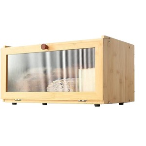 กล่องเก็บขนมปังไม้ไผ่ สีไม้ธรรมชาติ ฝาเปิด-ปิด ใช้ในครัวบนโต๊ะ - Product Image 5
