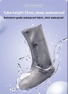 Botas de Lluvia de Caña Alta para las Cuatro Estaciones, con Suela Suave Antideslizante e Impermeables, Cubrebotas y Calcetines Integrados - Product Image 5