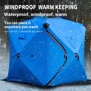 Tente de pêche d'<span class=keywords><strong>hiver</strong></span> OEM tente pour étang à poissons abri de pêche sur glace coton Portable 4 personnes Pop up tentes de pêche sur glace - Product Image 5
