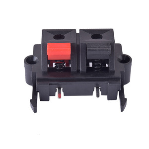 Bloque de terminales de resorte negro de 2 pines, 50V, 3A, postes de encuadernación de altavoz, Conector de <span class=keywords><strong>Clip</strong></span> de prueba para audio de altavoz - Product Image 3