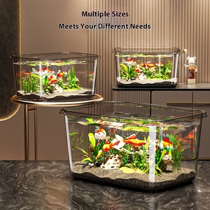 Wholesale Style New Small Goldfish Desktop Aquarium <strong>Fish</strong> <strong>Tank</strong> Thick Material Durable Transparent PET <strong>Fish</strong> <strong>Tank</strong> - Product Image 2