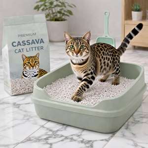 Arena para Gatos de Yuca de Aglutinación Rápida DongnaiPETS 3kg, Biodegradable, a Base de Plantas, Ecológica, con Carbón Activado, Tira de Luz Combustible - Product Image 3