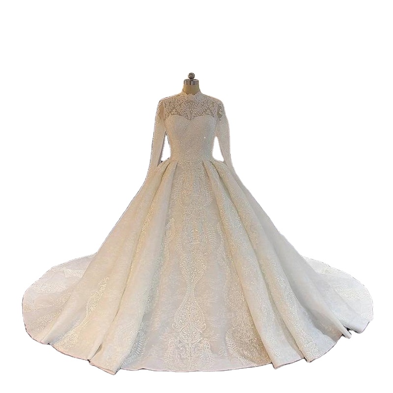 Buy In Bulk Long Sleeve Lace Muslim Evening Dress Printed Pleats, Arabic  Style | Alibaba.com
