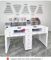 Table de manucure professionnelle haut de gamme Yicheng Beauty, bureau de manucure moderne pour spa de luxe avec tiroirs