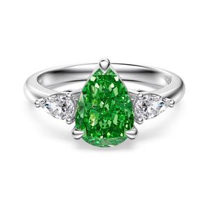 Dylam Vintage Cocktail <b>Rings</b> 925 Silver Shiny Green 8A Crushed <b>Iced</b> Out Cut Zirconia with 5A CZ Women Fine Jewelry Promise <b>Rings</b> - Product Image 1