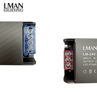 Driver LED LMAN 12V/24V IP20 AC180-265V, alimentation à tension constante pour bande LED et néons, boîtier en aluminium