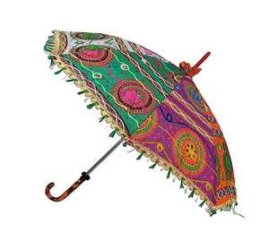 Sombrillas Decorativas Bordadas a Mano Tradicionales, Parasoles de Boda Vintage, Sombrilla Decorativa, Fabricante Indio OEM ODM - Product Image 6