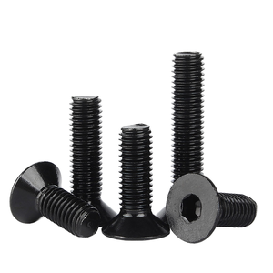 400pcs Carbon Steel Hex <b>Socket</b> Set Screws M3 M8 Internal Hex Drive Cup Point Headless Black Coated for Door Handle - Product Image 1