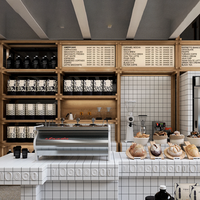Meubles de présentation de boulangerie LED modernes avec armoires et étagères personnalisables en MDF/bois massif/acrylique, éclairage LED pour les magasins de détail