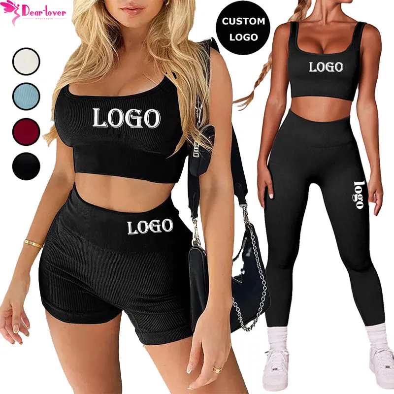 Dear-Lover Custom Logo Yoga Conjuntos Women Clothing Tie Dye Print High Waist Fitness Gym Wear Workout Suit Seamless Yoga Set