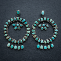 Nouvelles boucles d'oreilles pendantes en turquoise bleue, pierres précieuses naturelles, argent sterling 925, tendance, cadeau de mariage, fête, faites à la main pour femmes
