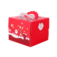 Noël anniversaire dessin animé 4-8 pouces de haut Portable épais PET matériel boîte à gâteau carton ondulé emballage alimentaire pour les enfants