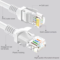 Cable de conexión de PVC de red LAN Ethernet RJ45 de 5m para ordenadores, concentradores de interruptores, enrutadores ADSL, decodificador Digital