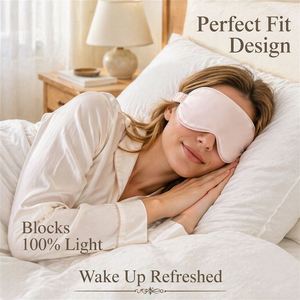 Masque de sommeil 100 % soie de mûrier avec sangle élastique réglable, doux et respirant, idéal pour les voyages, la nuit et comme cadeau d'anniversaire - Product Image 4