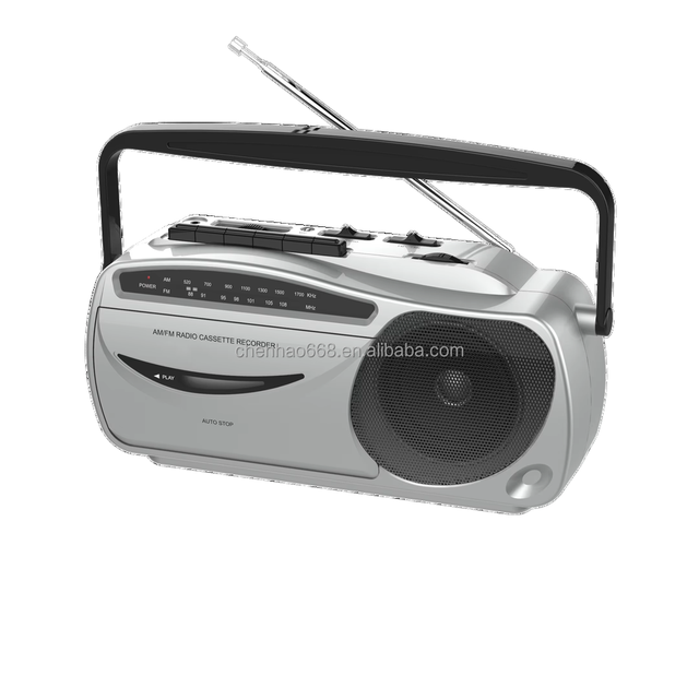 Portable Retro Cassette Recorder & Player with Mono AM/FM Radio