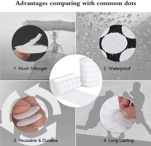 Nhà Máy Nylon tùy chỉnh kiss-cắt chấm nóng chảy keo trở lại tự dính móc và vòng lặp vòng tròn đồng xu Dot - Product Image 4