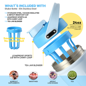 בקבוק שייקר מותאם אישית של Everich, 24 אונקיות, נירוסטה, עמיד בפני דליפות, למשקאות כושר. - Product Image 4